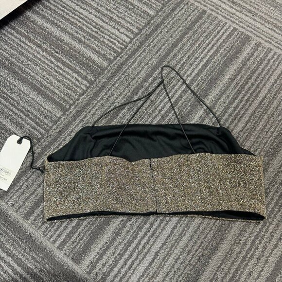 Leith metallic silver sparkle crop top bralette. - Picture 5 of 9